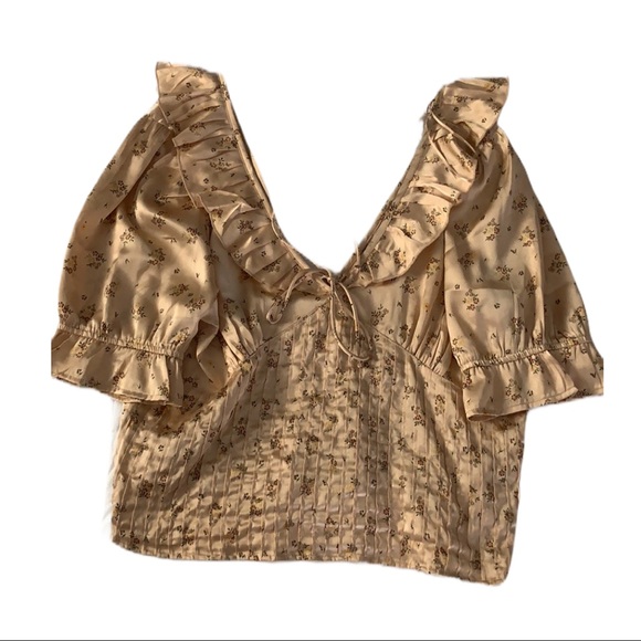 Free People Tops - Free People Floral Silk Crop Top